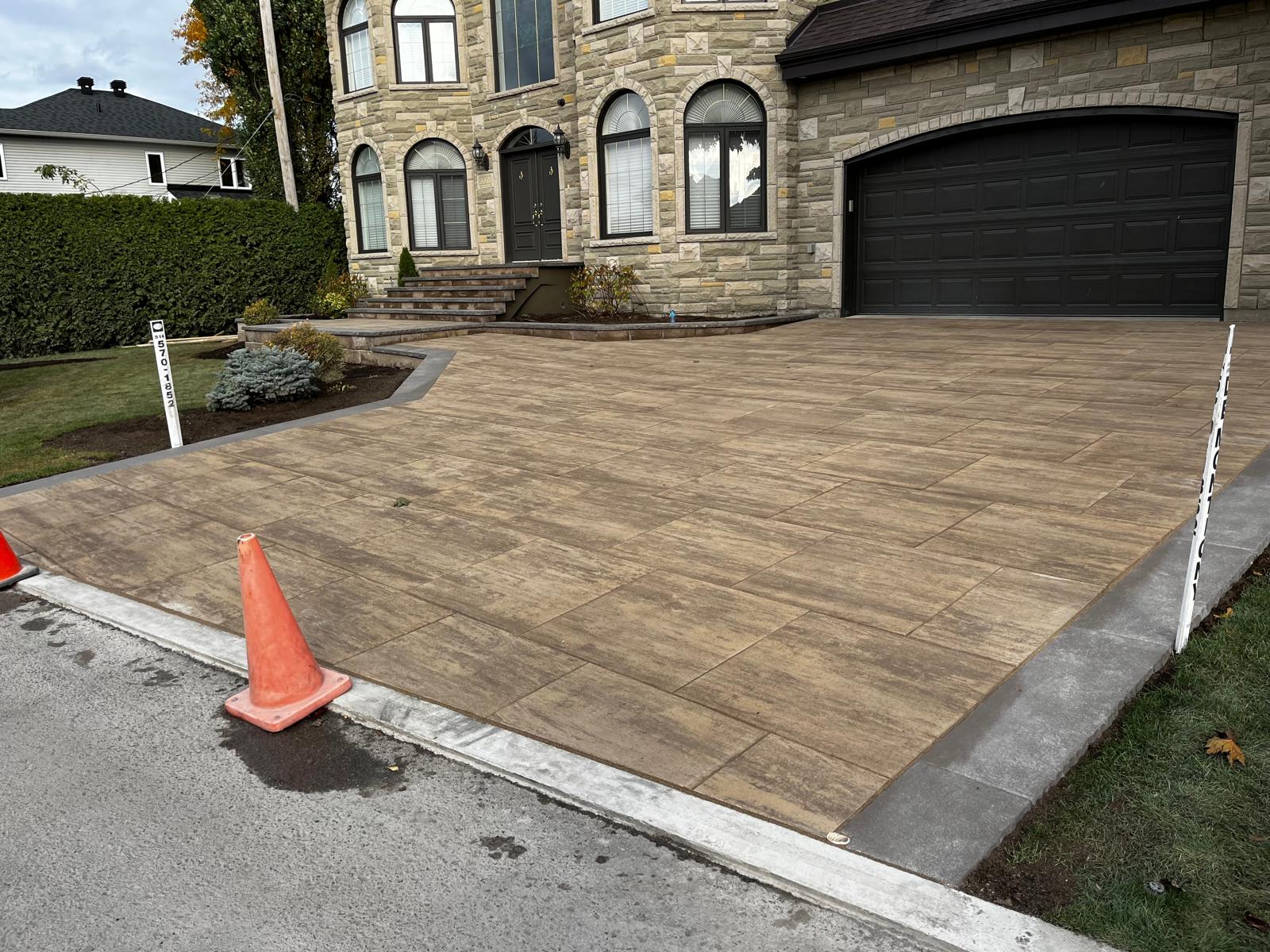 Large stamped concrete driveway project
